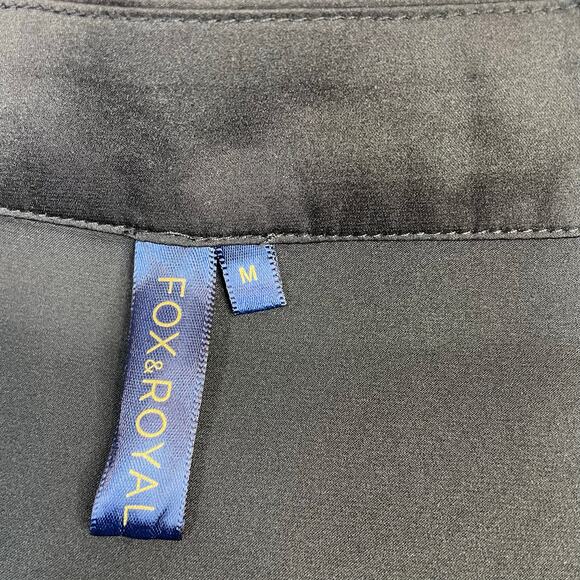 Fox & Royal City Chic Long Black Satin Robe Classic Minimalist Plus Size 18 M - Picture 11 of 15